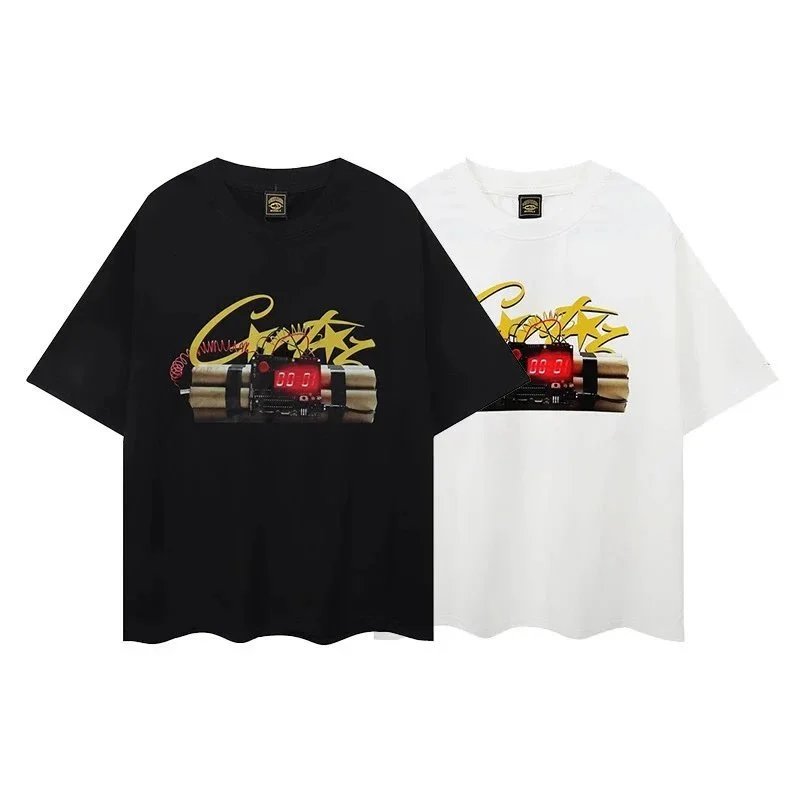 Graphic Print T-Shirt Black White Oversized Streetwear