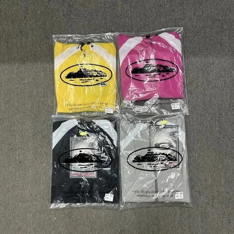 Unbranded Windbreaker Jacket Gray Yellow Pink Black Sporty Hooded