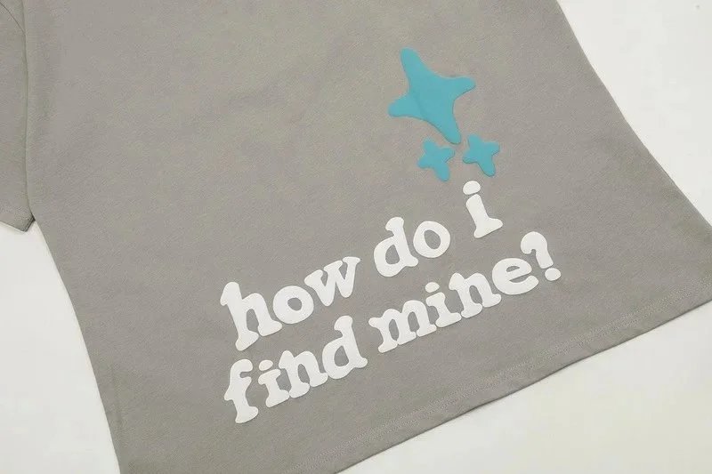 Gray Graphic Tee So Many Planets Space Print Casual T-Shirt