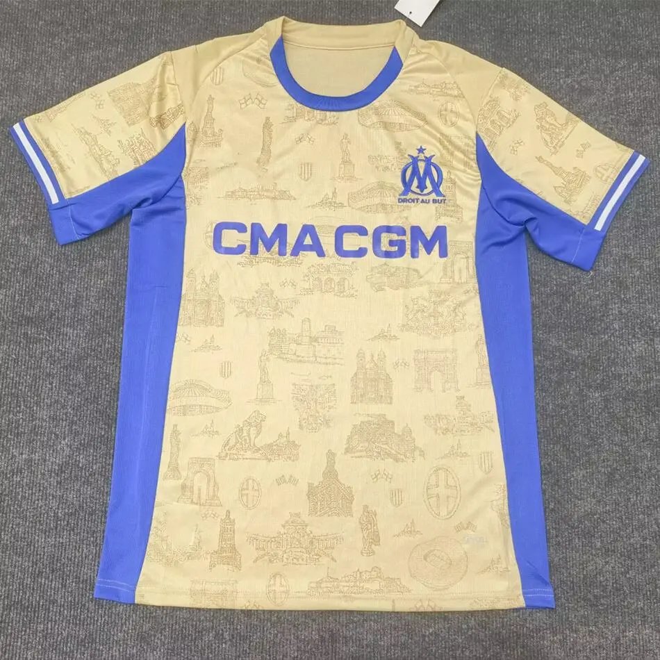 Kappa Football Jerseys Short-Sleeve Club Jersey — 2526 Marseille on three away games