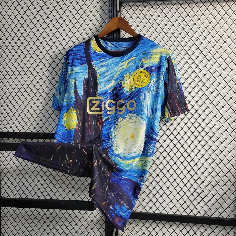 Ajax Football Jerseys Short-Sleeve Jersey — 2223 Ajax Commemorative Edition Blue Graffiti