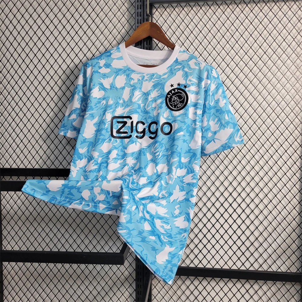 Ajax Football Jerseys Short-Sleeve Jersey — 2324 Ajax training kit in light blue