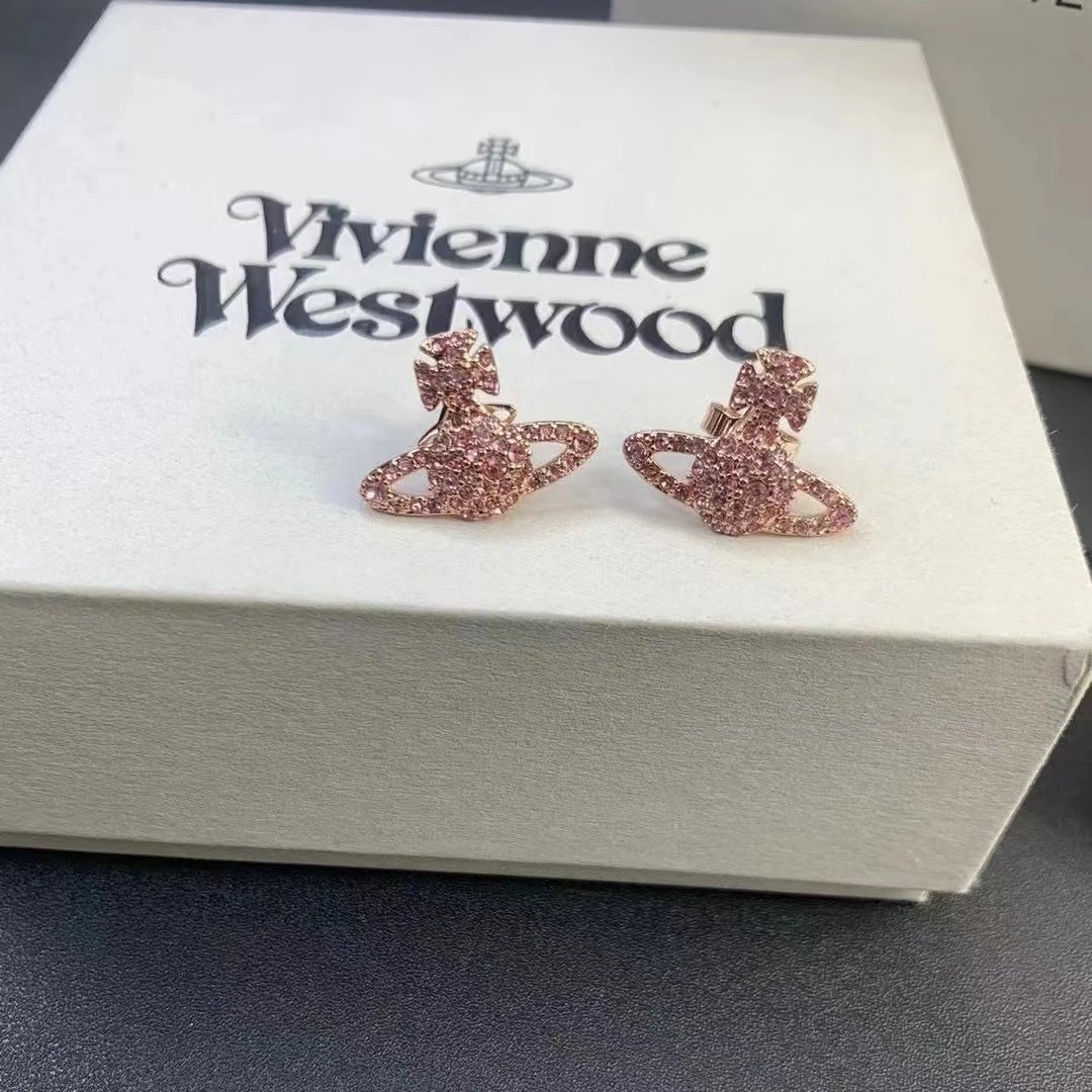 Vivienne Westwood Orb Silver Crystal Stud Earrings