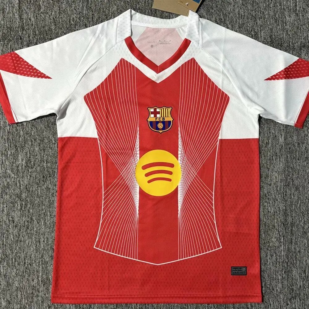 Manchester City FC Football Jerseys Short-Sleeve Jersey — 25/26 Barcelona Red Special Edition T-shirt