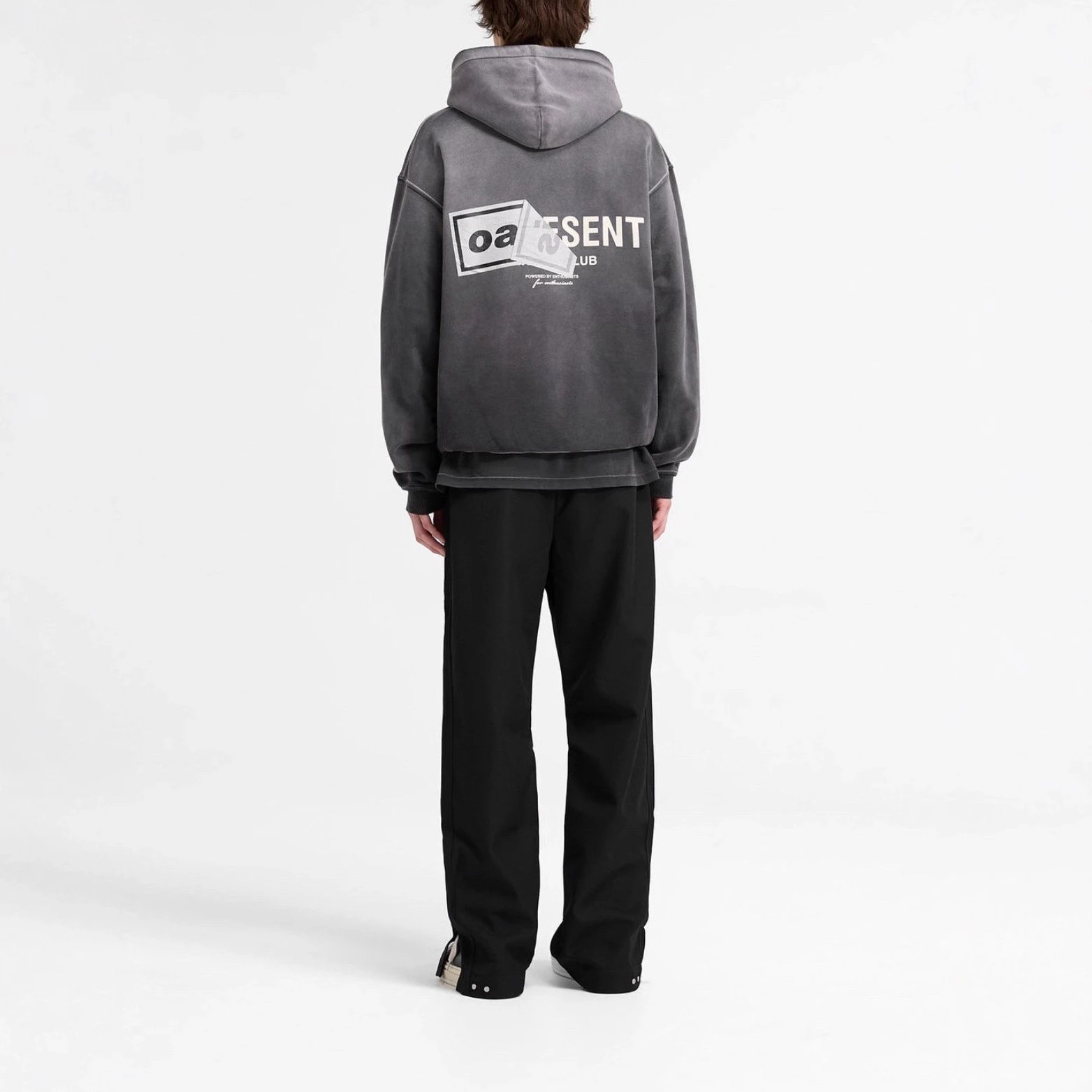 OA Present Club Gray Graphic Oversized Hoodie