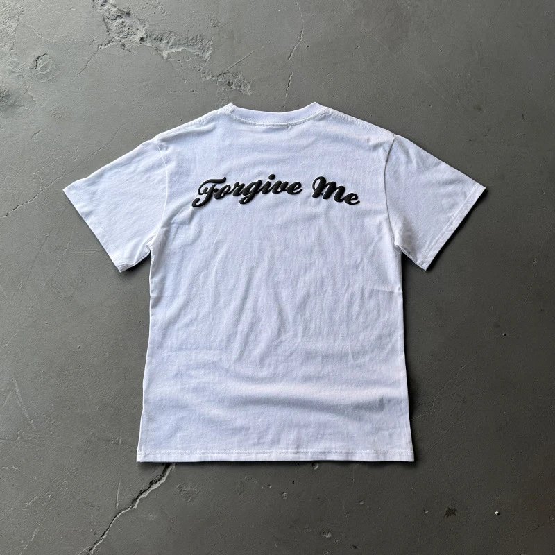 Black Cotton T-Shirt with Embroidered Logo Minimalist Streetwear