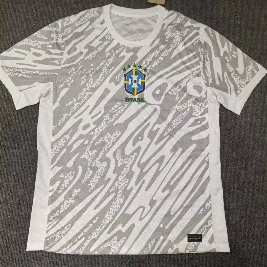 CBF Football Jerseys Brazil graphic jersey — 2324 Brazilian gray pattern