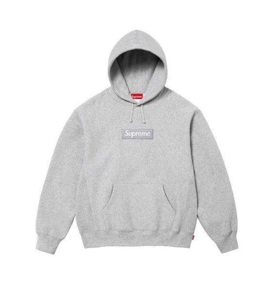 Supreme Hoodies & Sweatshirts Box Logo Pullover Hoodie — E586 gray