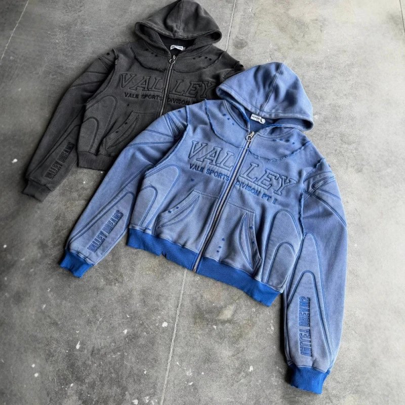 Valley Sport Division 14 Green Gray Blue Embossed Hoodie Set