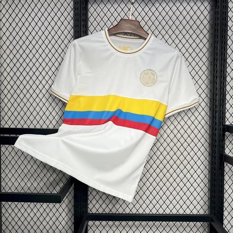 Unbranded Football Jerseys National Team Graphic Jersey — 2425 Colombia 100th Anniversary White