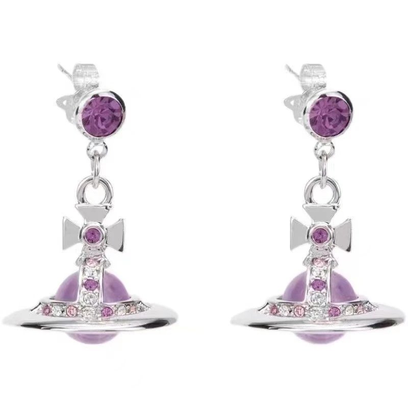 Vivienne Westwood Orb Red Crystal Stud Earrings
