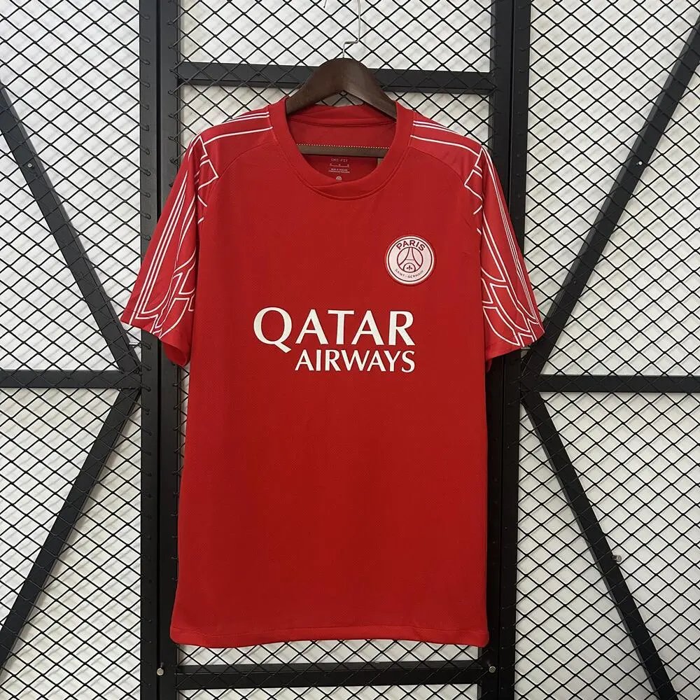 Paris Saint-Germain Football Jerseys Short-Sleeve Jersey — 2425 Paris Three-Guest Red