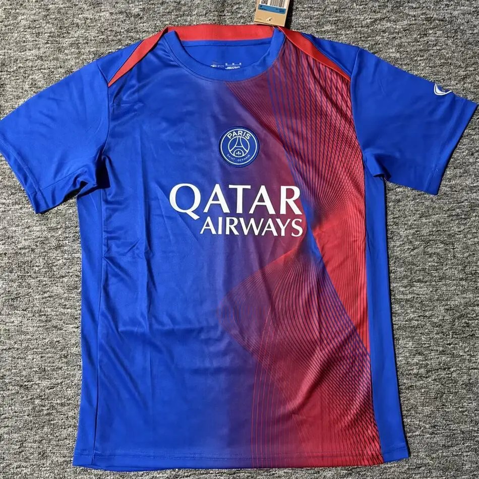 Paris Saint-Germain Football Jerseys Short-Sleeve Jersey — 2526 Paris half-blue gradient red