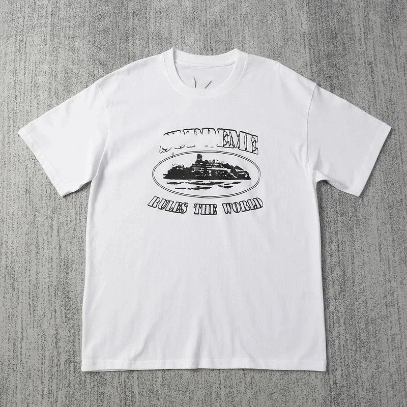 Supreme Cruise Ship Graphic White Tee and Black Quote Print T-Shirt