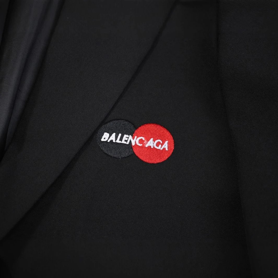 Black Wool Blend Single Breasted Blazer