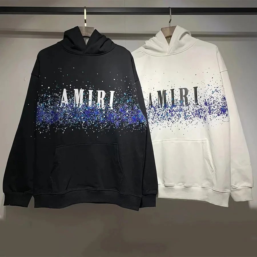 Amiri Hooded Sweatshirt Black White Graphic Streetwear