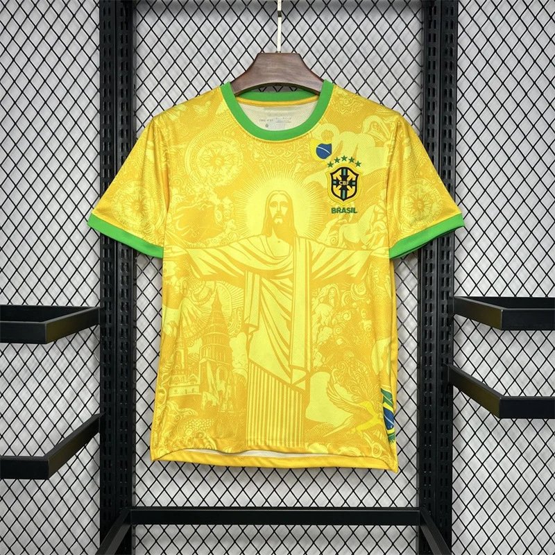 CBF Football Jerseys Brazil graphic jersey — 2425 Brazil YS Golden