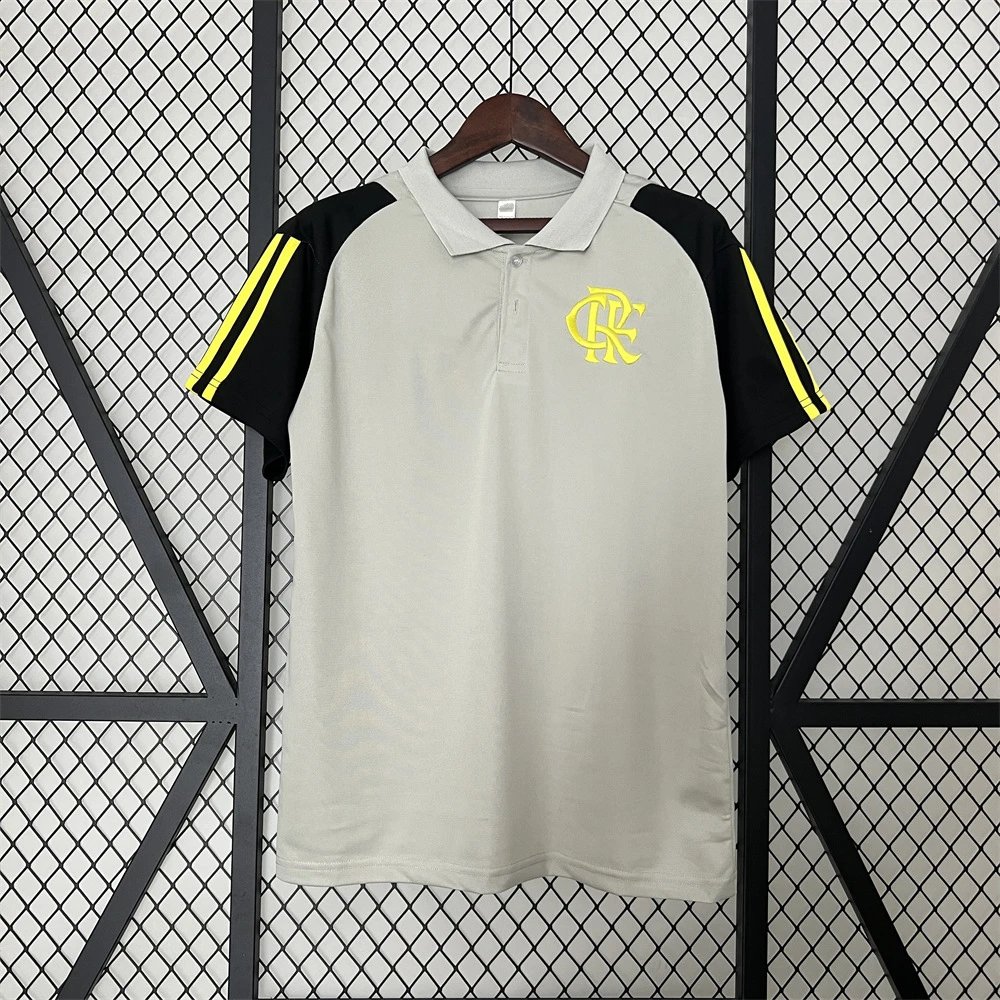 Flamengo Football Jerseys Short-Sleeve Club Crest Jersey — 2425 Flamengo POLO gray