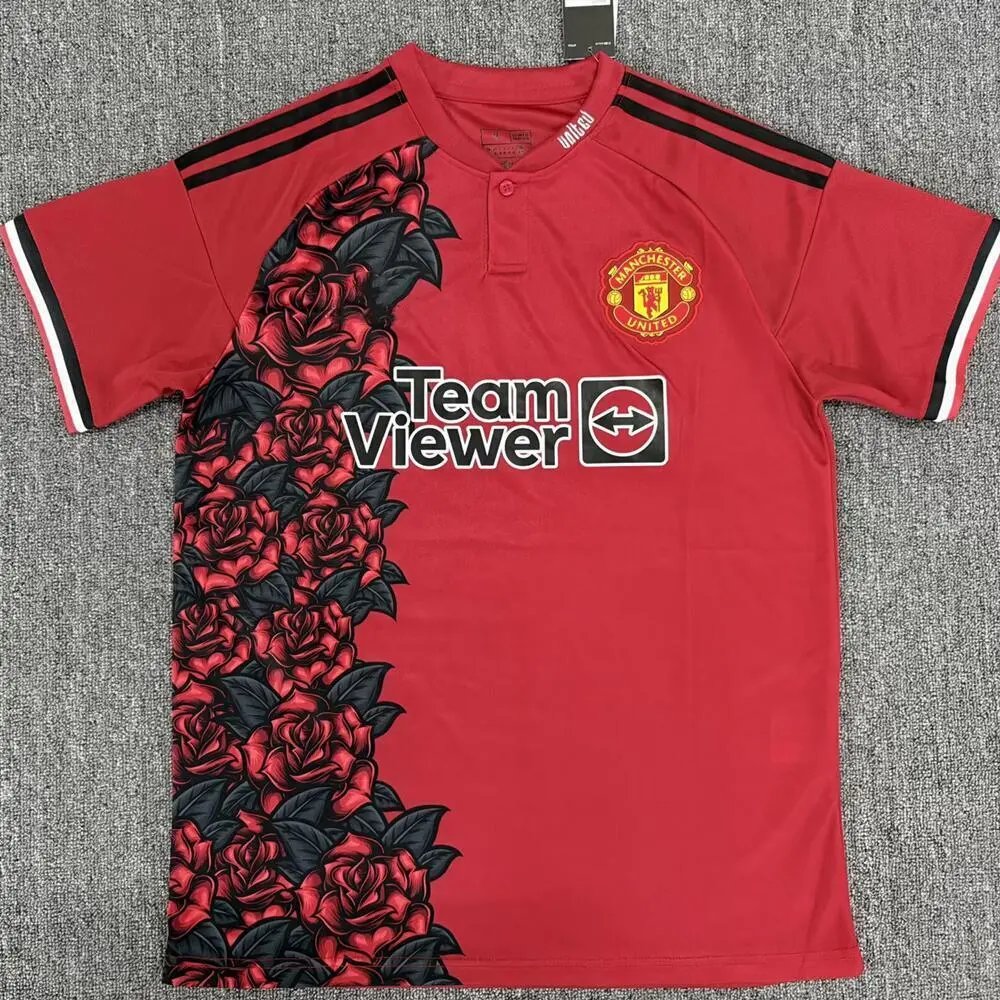 Manchester United Football Jerseys Short-Sleeve Jersey — 2526 Manchester United Red Flower