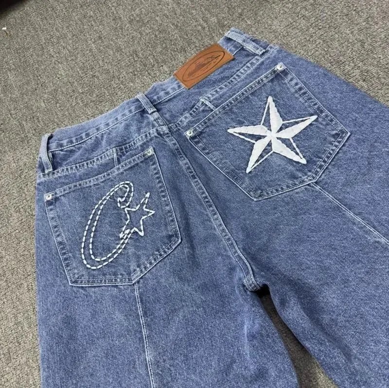 Denim Shorts Blue Wide-Leg Casual