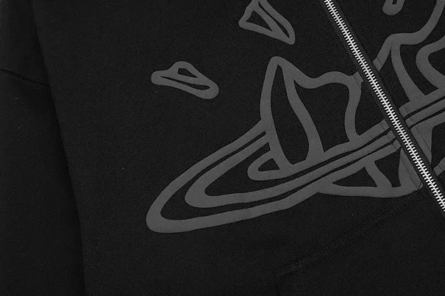 Broken Planet Zip-up hoodie and wide-leg sweatpants with flame graphic product detail image 8