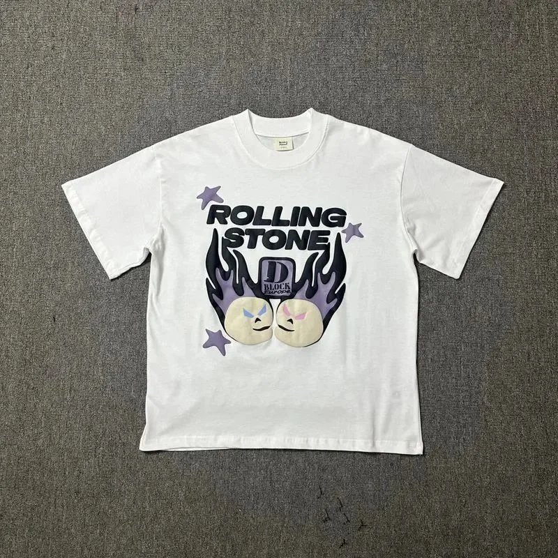 Rolling Stone White Graphic Print Casual T-Shirt