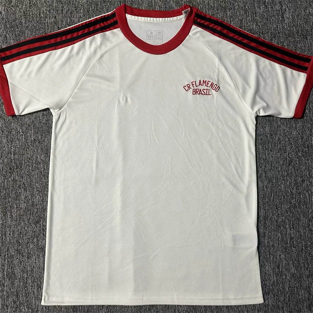 Flamengo Football Jerseys Short-Sleeve Club Crest Jersey — 2526 Flamenco Vintage Commemorative Edition White
