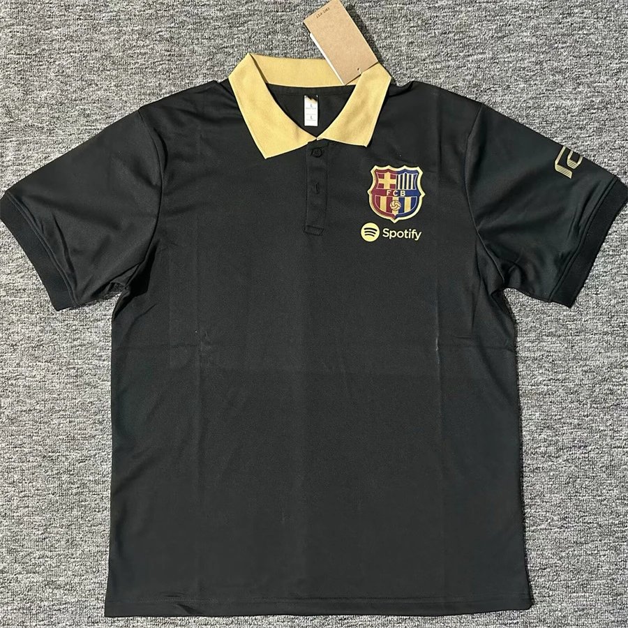 FC Barcelona Football Jerseys Short-sleeve jersey with crest — 2425 Barcelona Black Polo