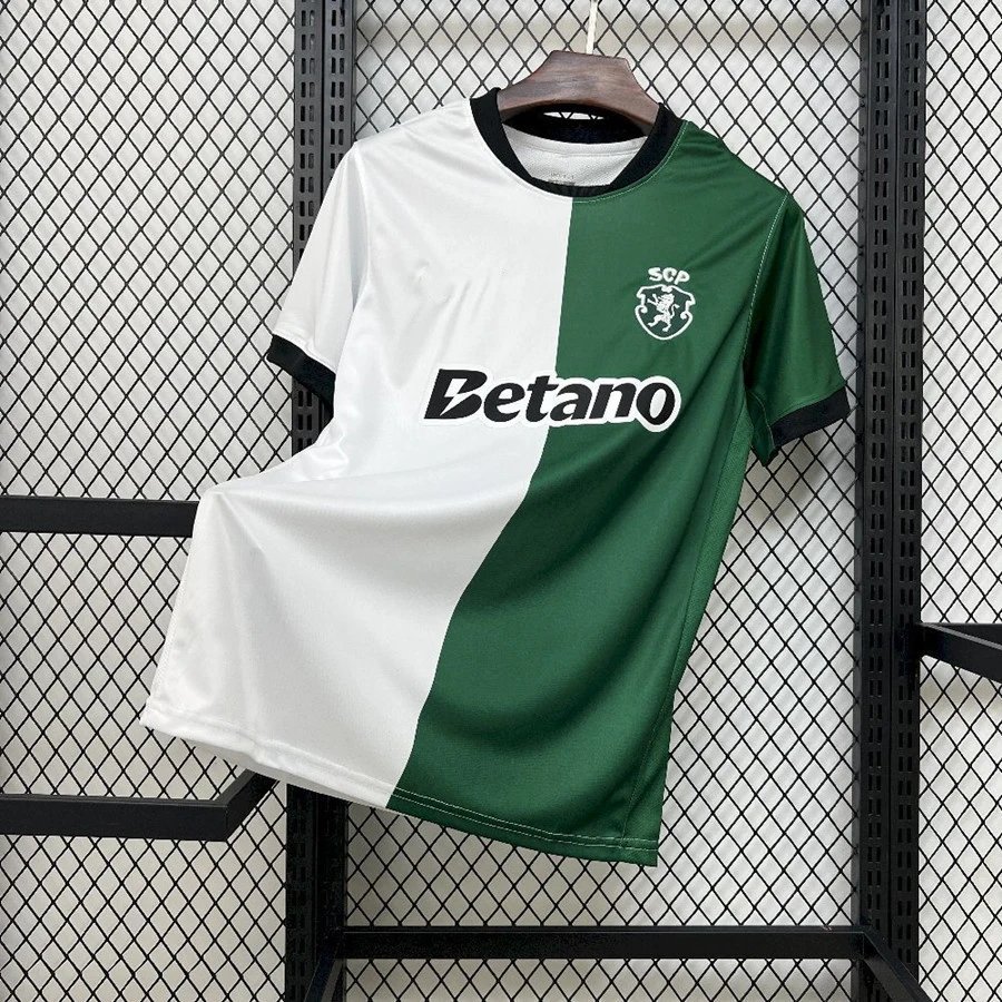 Unbranded Football Jerseys Short-Sleeve Portugal and Club Jersey — 2526 Lisbon half white and half green