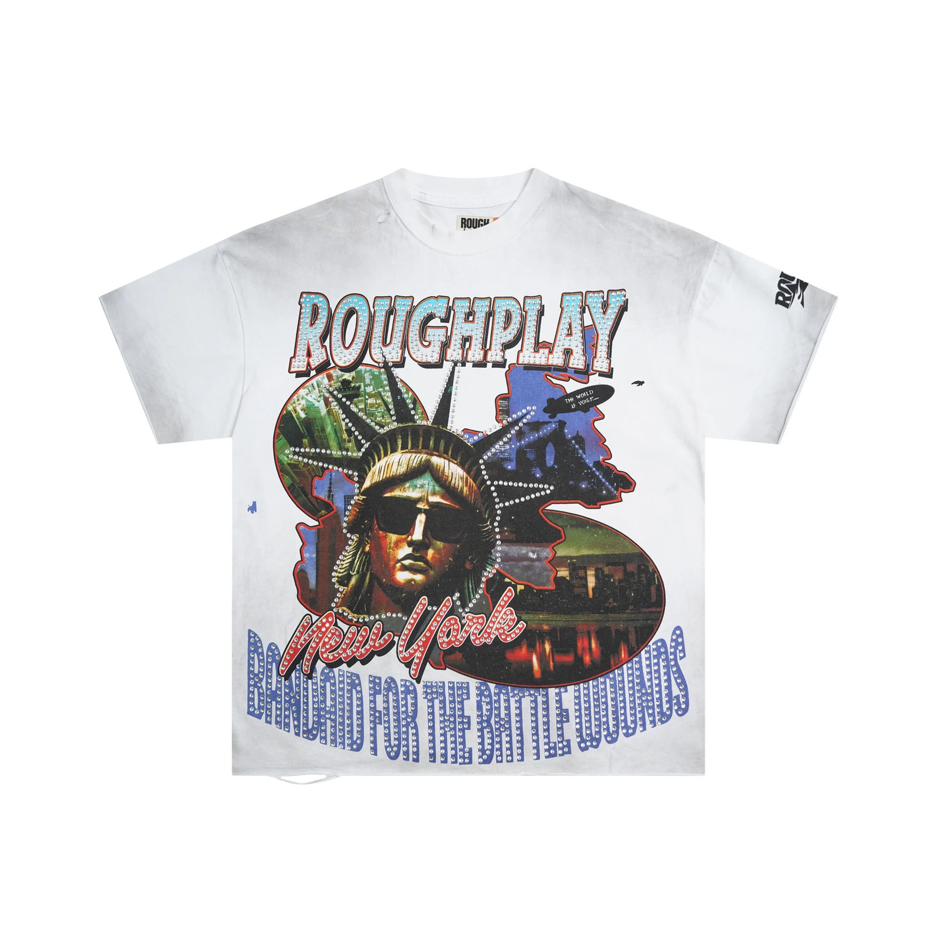 Roughplay New York Graphic White Oversized T-Shirt