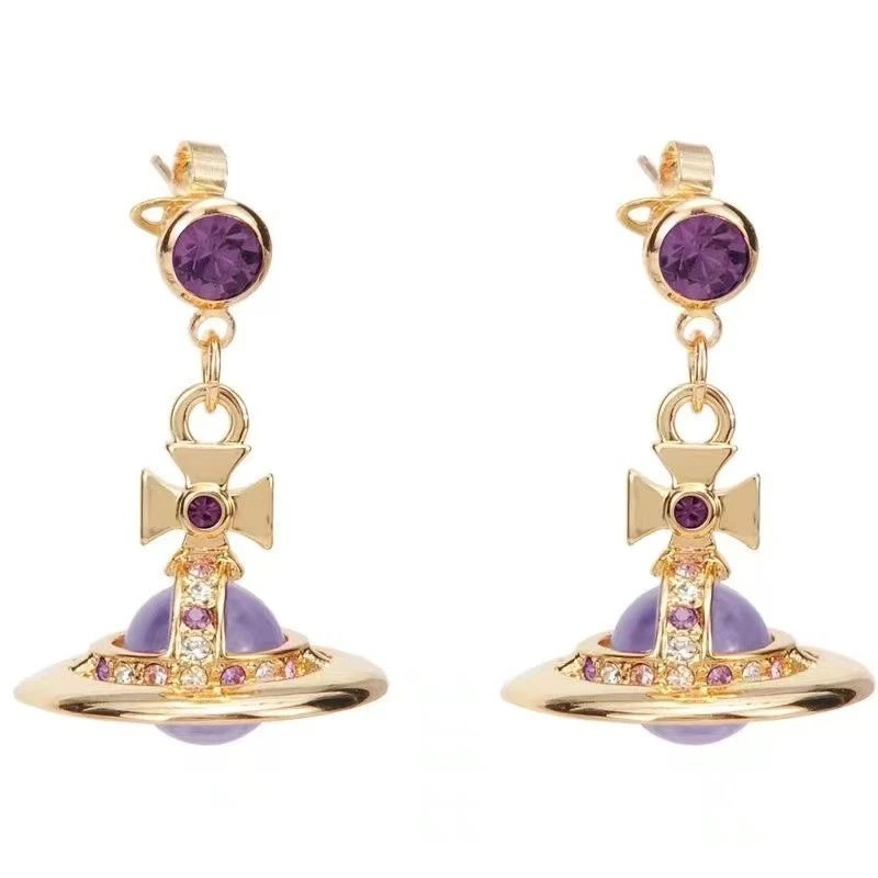 Vivienne Westwood Orb Red Crystal Stud Earrings