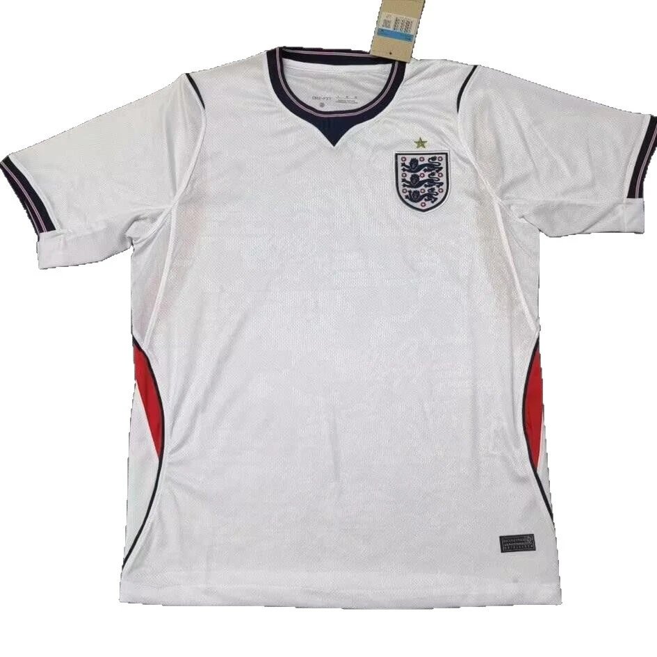 England National Team Red Patterned V-Neck Soccer Jersey