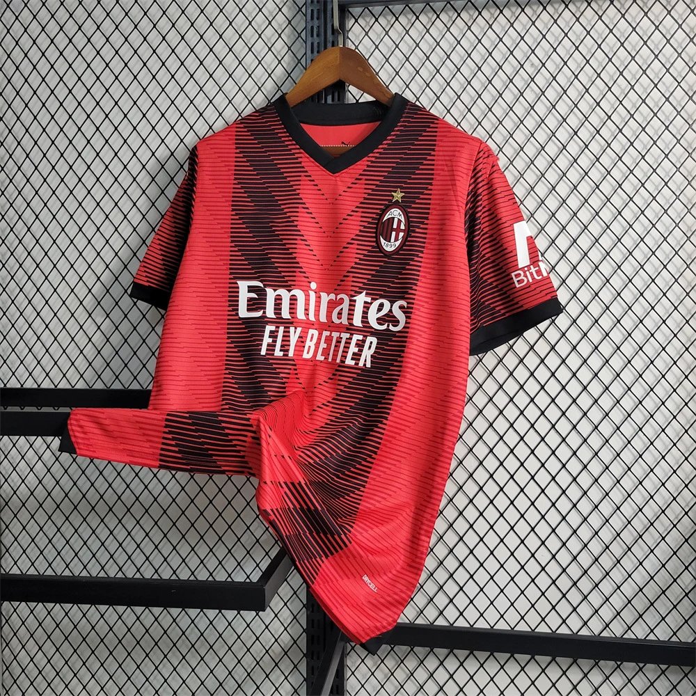 AC Milan Football Jerseys Short-sleeve jersey with crest — 2324AC Milan Home