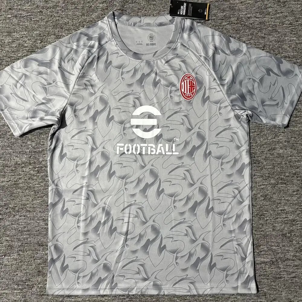 AC Milan Football Jerseys Short-sleeve jersey with crest — 2526 AC milan gray