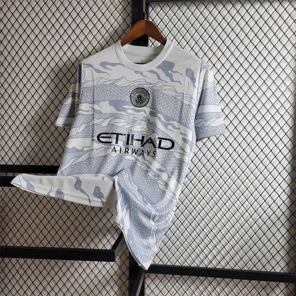 Manchester City Football Jerseys Short-Sleeve Jersey — 2324 Manchester City Year of the Dragon Edition Grey