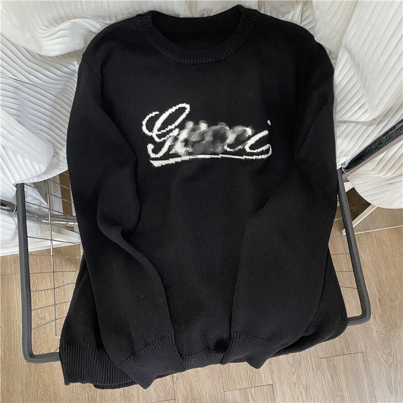 Gucci Logo Gray Knit Crewneck Sweater