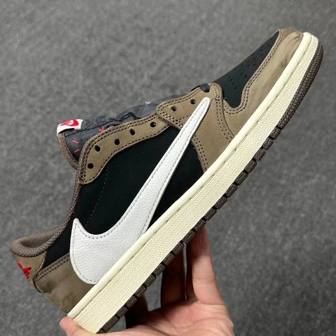 Travis Scott x Nike Air Jordan 1 Olive Camo Collaboration Sneakers