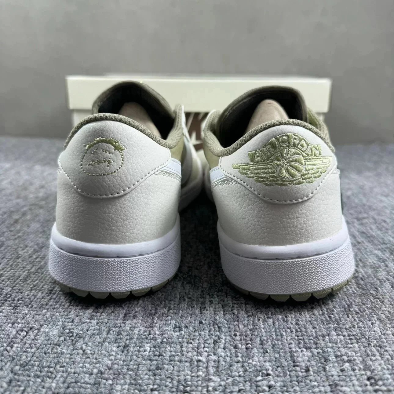 Nike Air Jordan 1 Low Black White Blue Olive Colorblock Sneakers