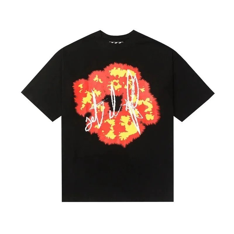 Off White Graphic Print Black Blue Streetwear T-Shirt