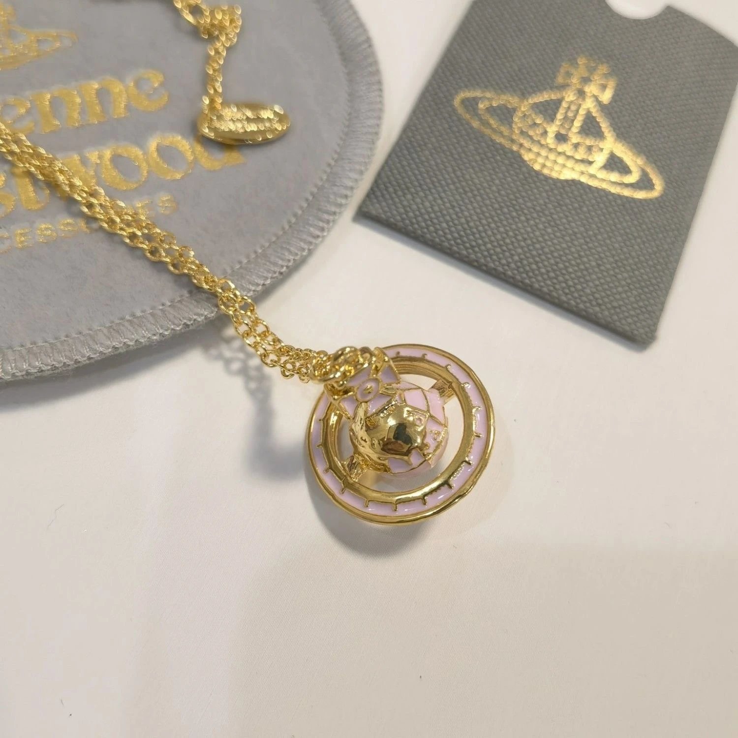 Vivienne Westwood Pink Orb Pendant Necklace