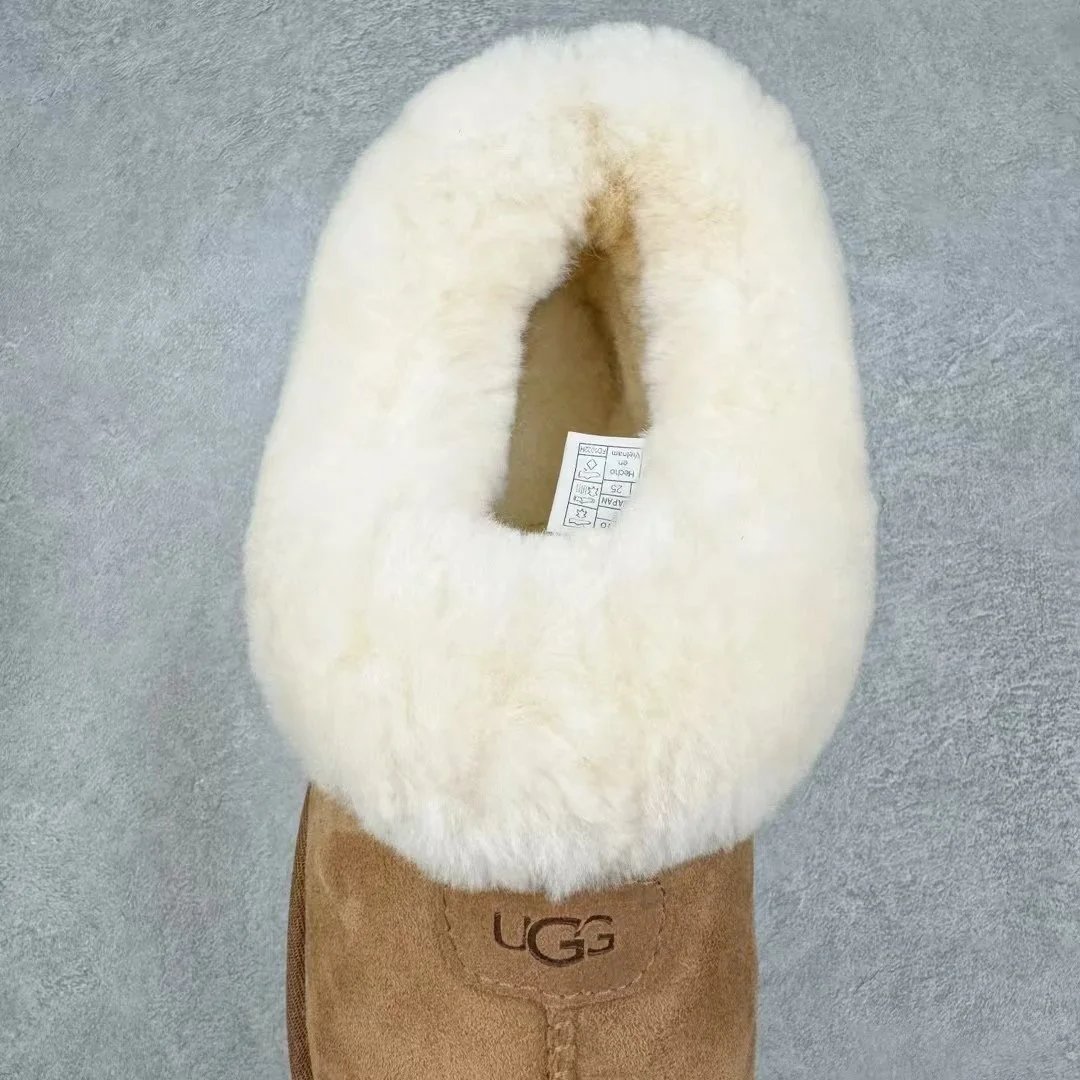 Suede Slipper Tan Shearling Lined Comfort Slippers