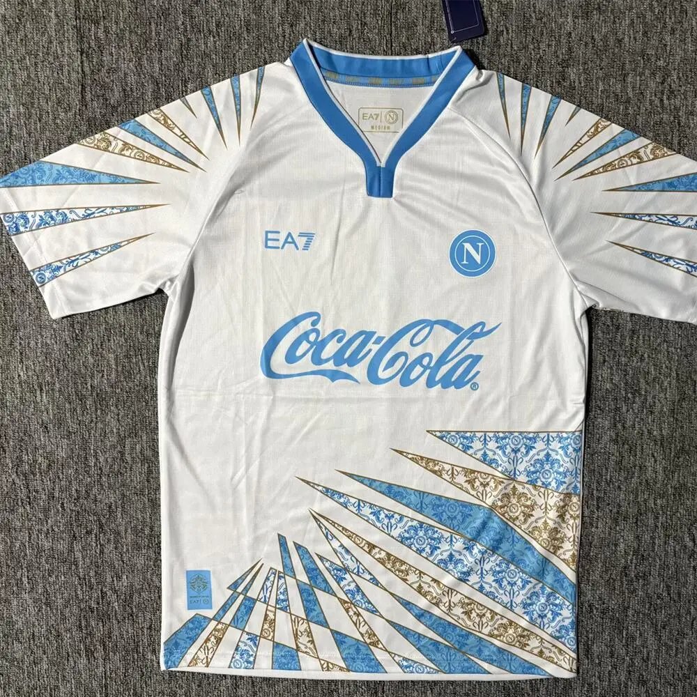 EA7 Football Jerseys SSC Napoli Jersey — 2526 Naples blue and white