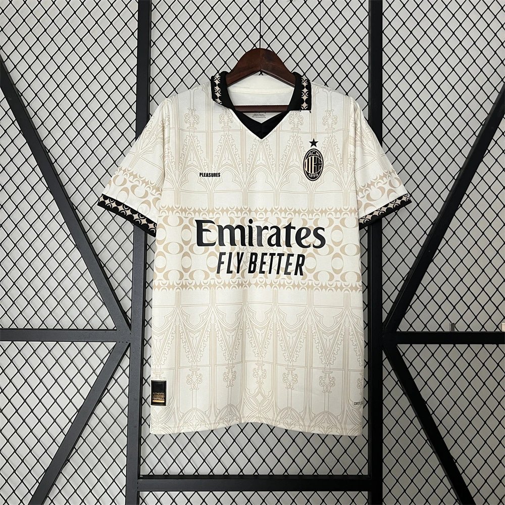 AC Milan Football Jerseys Short-sleeve jersey with crest — 2324AC Milan Four Guest Yellow