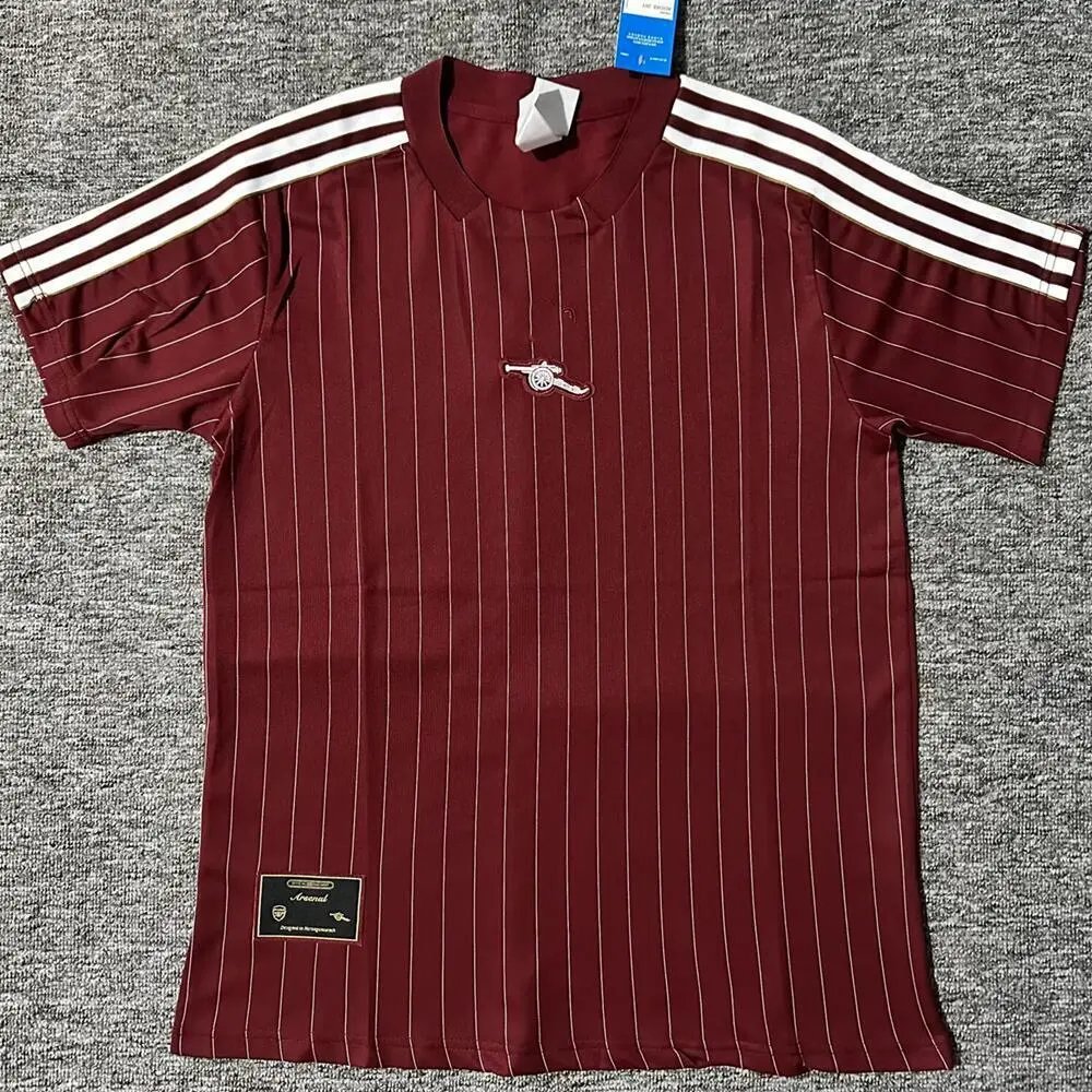 Arsenal Football Jerseys Short-sleeve jersey — 2526 Arsenal Striped Bordeaux Retro