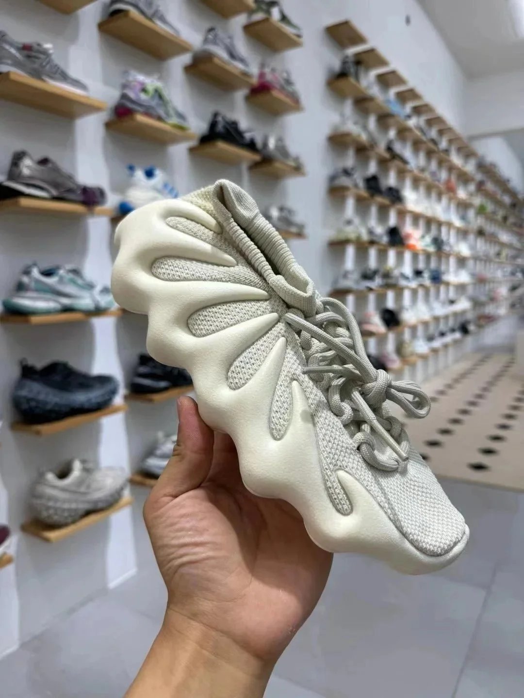 Adidas Yeezy Foam Runner White Knit Sneakers