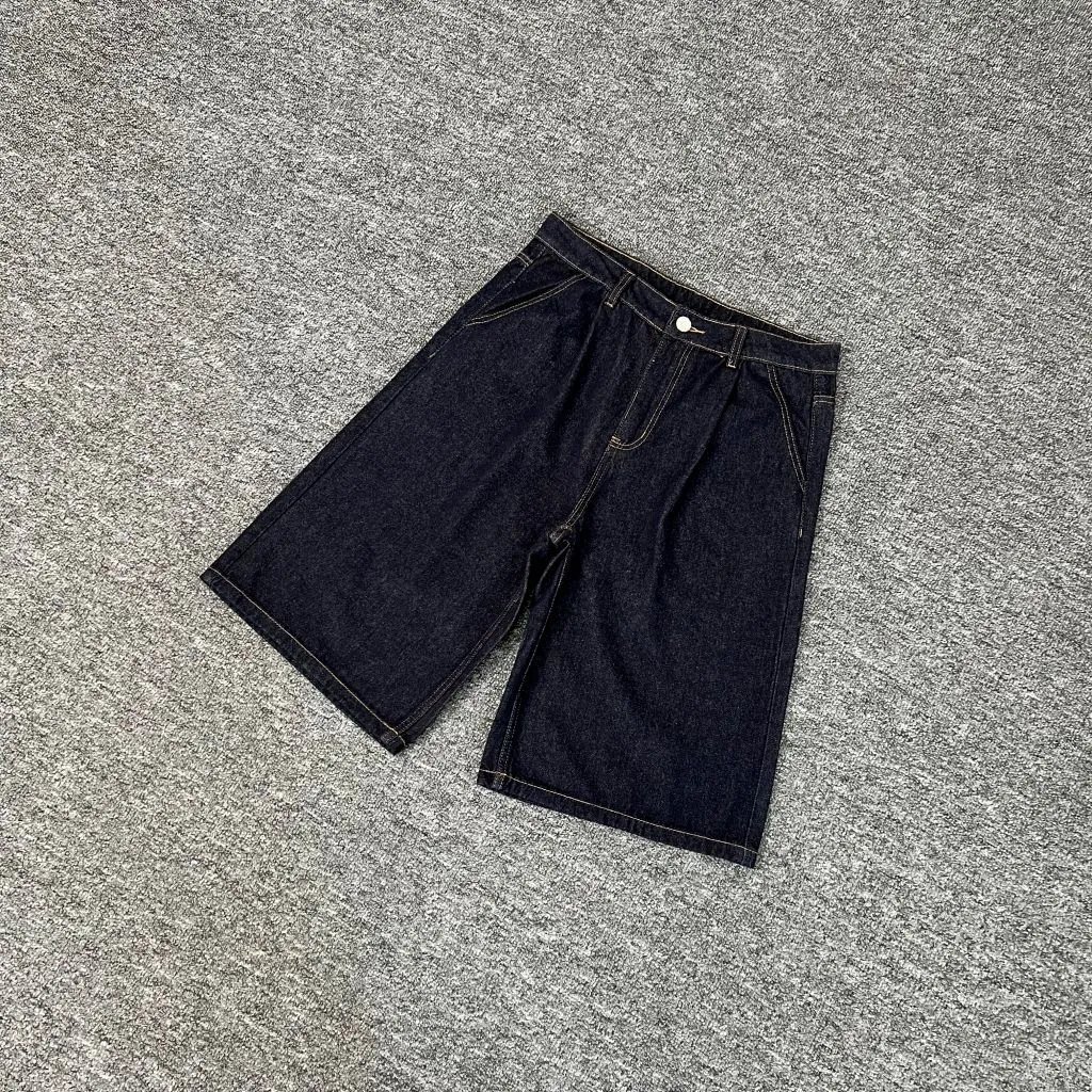 Denim Shorts Dark Blue Relaxed Fit