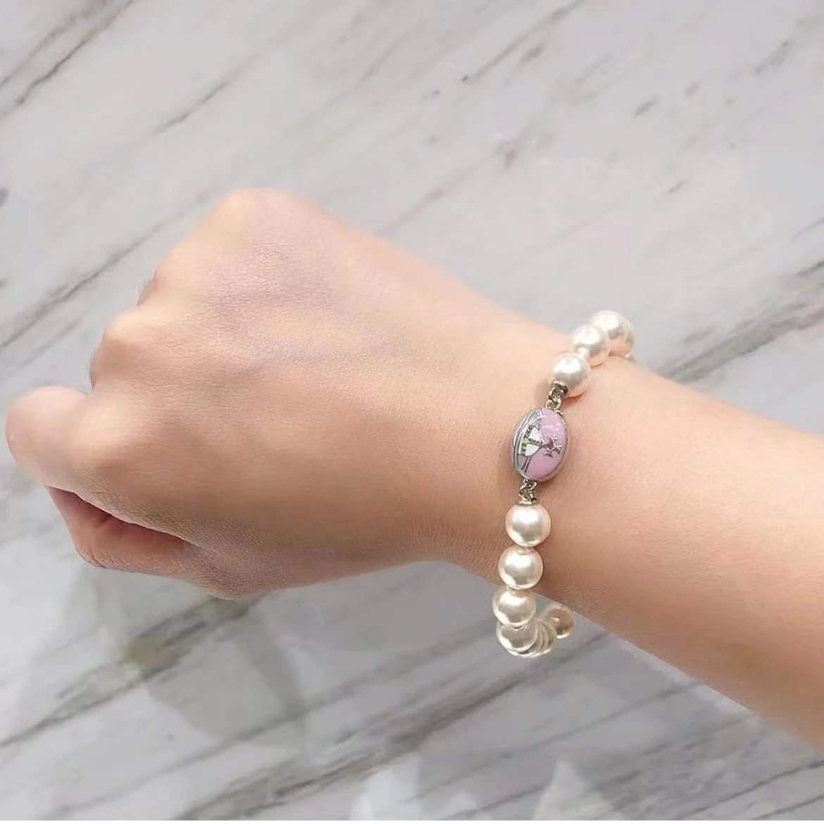 Vivienne Westwood Orb Pearl Bead Charm Bracelet