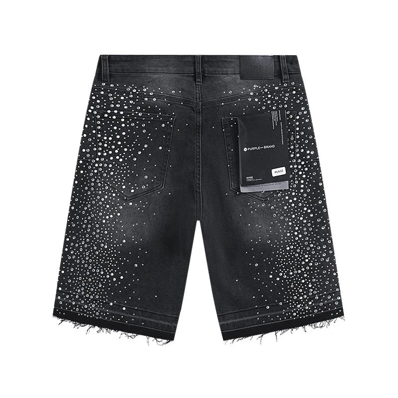 Purple Brand Black Rhinestone Embellished Denim Jeans