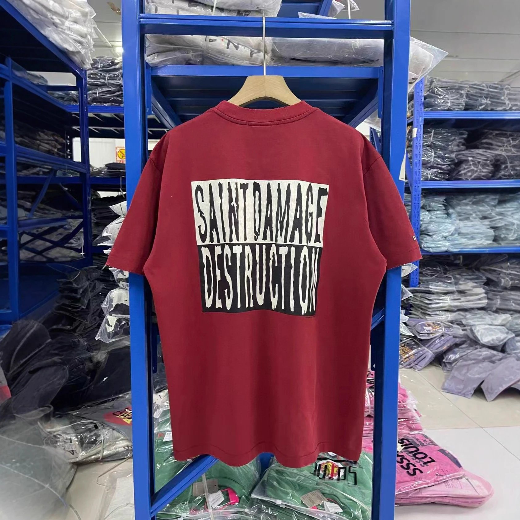 Superman Logo Red Graphic Tee Casual T-Shirt
