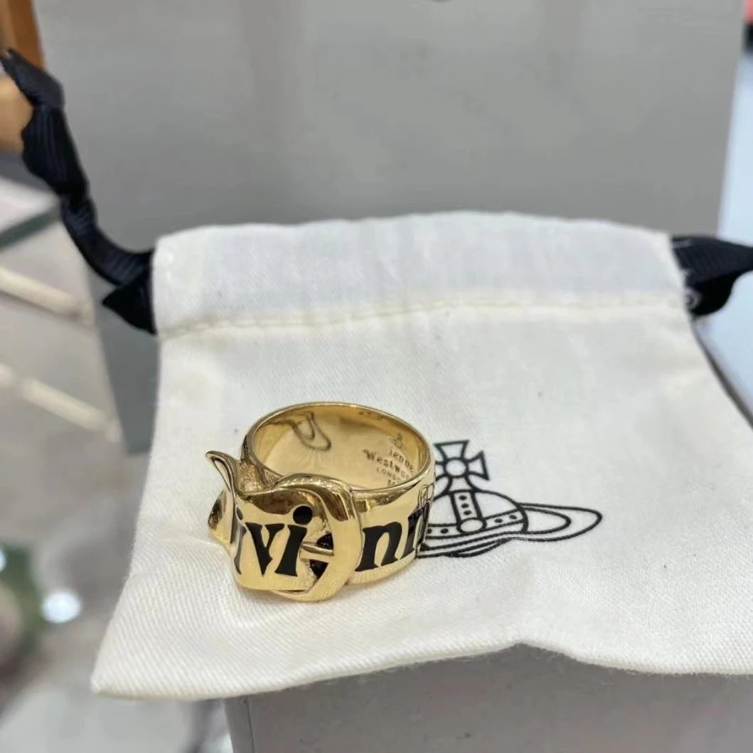 Vivienne Westwood Gold Logo Buckle Ring
